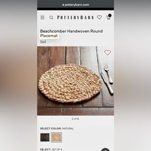 Pottery Barn Set of 6 Beachcomber Placemats